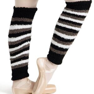 18” Striped Striped Fuzzy Leg Warmers. New
